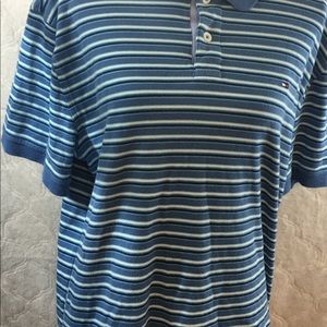 Tommy Hilfiger Men Blue Multi Stripe Polo Shirt